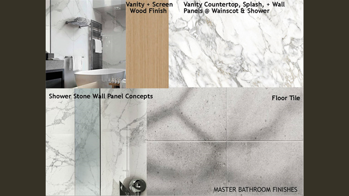 Master Bathroom Finishes + Design Concept